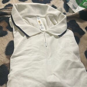 White Polo Shirt with Black Trim